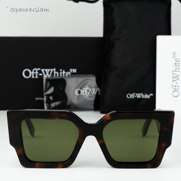 Off-White Women Sunglasses Havana Green Square OERI128 CATALINA 6055 BRAND NEW main image 6